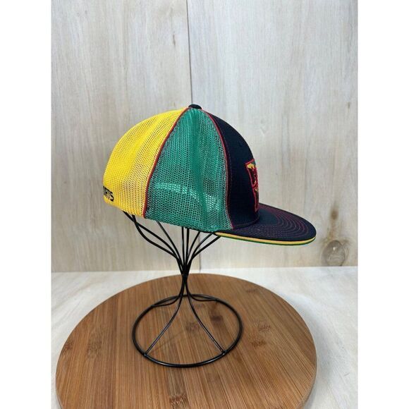 Savon Sports Flip Mode Green Rasta Theme Flat Bill Adjustable Baseball Hat - Picture 2 of 6